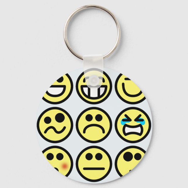 emoticon happy face keychain (Front)