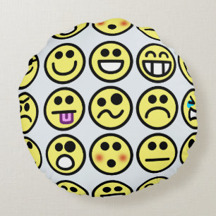 emoticon happy face pillow
