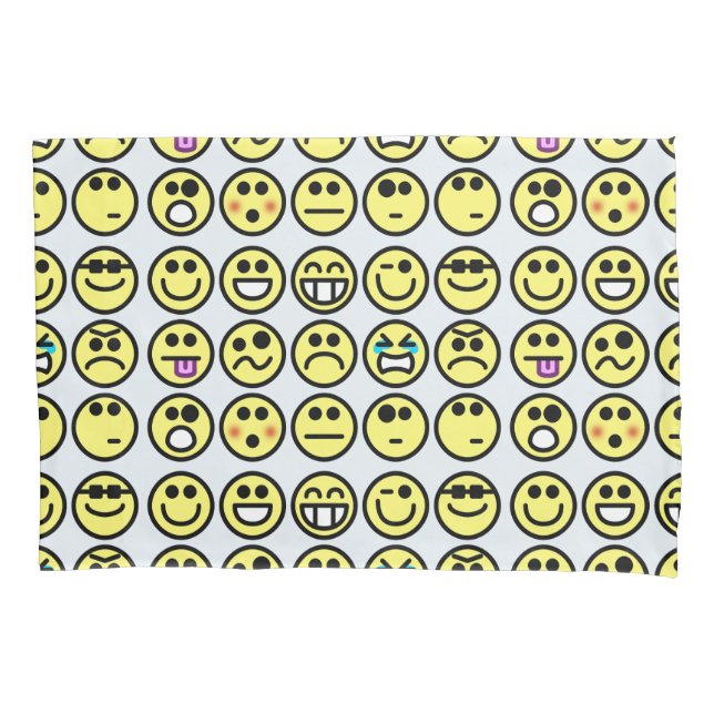 emoticon happy face pillowcase pillow case (Front)