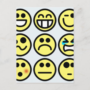 emoticon happy face postcard