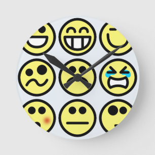 emoticon happy face round clock