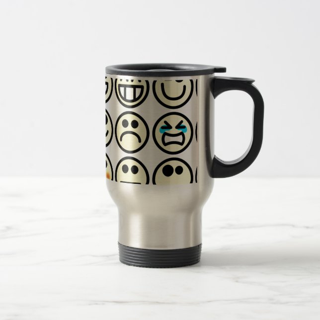 emoticon happy face travel mug (Right)
