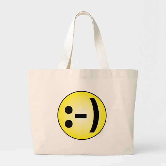 Emoticon Large Tote Bag (Front)