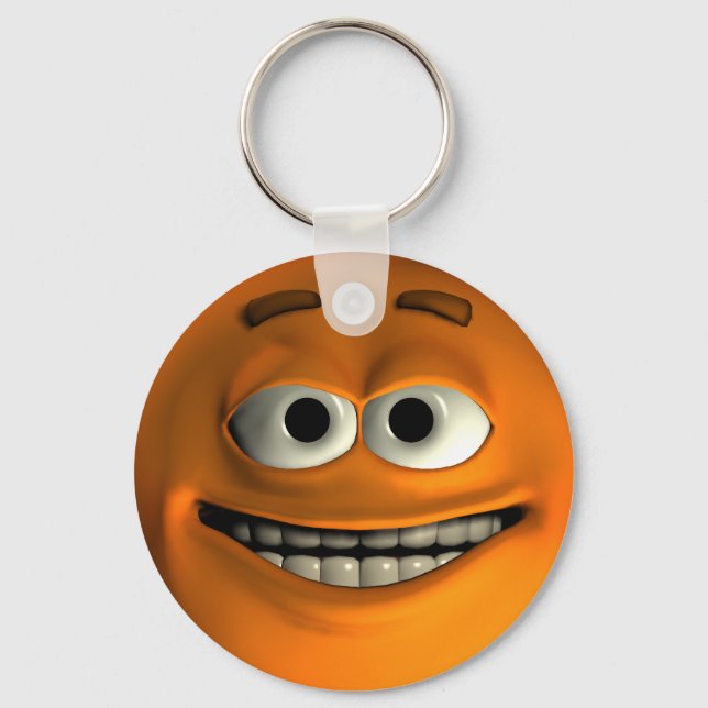 Emoticon Orange Keychain (Front)