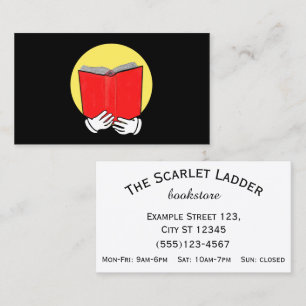 Emoticon reading a Book - Bookstore or Library Business Card