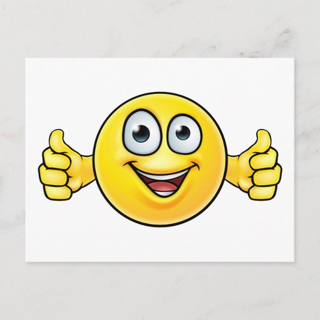Emoticon Thumbs Up Icon Postcard (Front)