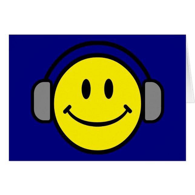 Emoticon With Headphones (Front Horizontal)