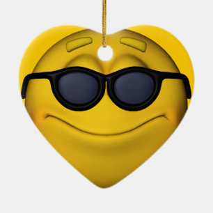 Emoticon With Sunglasses Ceramic Ornament