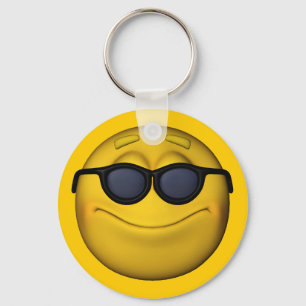 Emoticon With Sunglasses Keychain