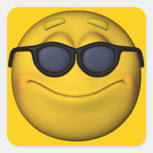 Emoticon With Sunglasses Square Sticker