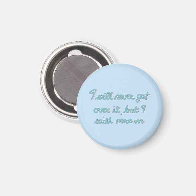 Emotional Affirmation Hand Lettered Blue Ink Magnet (Front/Back)