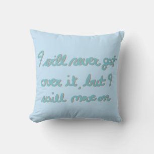 Emotional Affirmation Hand Lettered Blue Ink Throw Pillow