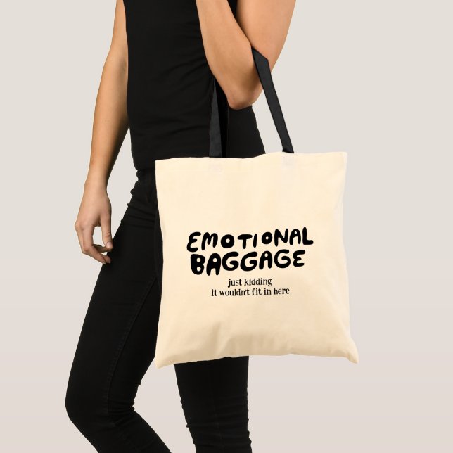 Emotional Baggage Handlettered Cute Funny  Tote Bag (Front (Product))