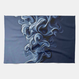 Emotional Blue Smoke Art Kitchen Towel