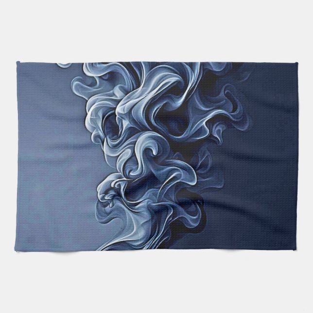 Emotional Blue Smoke Art Kitchen Towel (Horizontal)