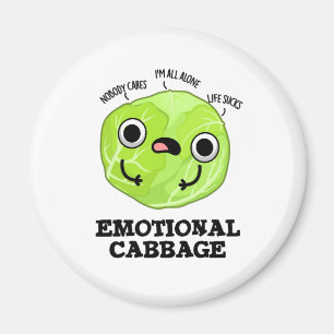 Emotional Cabbage Funny Veggie Pun  Magnet