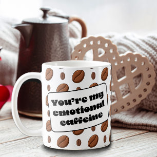 Emotional Caffeine Beans Valentine’s Day  Coffee Mug