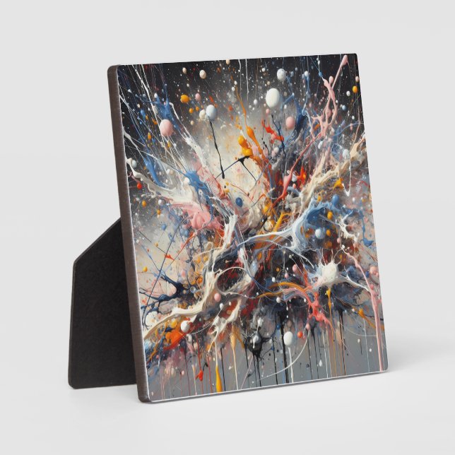 Emotional Colour Splash – Abstract Expressionist P Plaque (Front)
