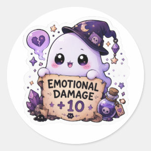 Emotional Damage +10 Cute Ghost RPG Sticker