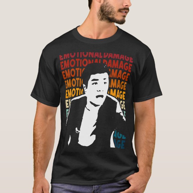 emotional damage Meme text repeat  Asian guy silho T-Shirt (Front)