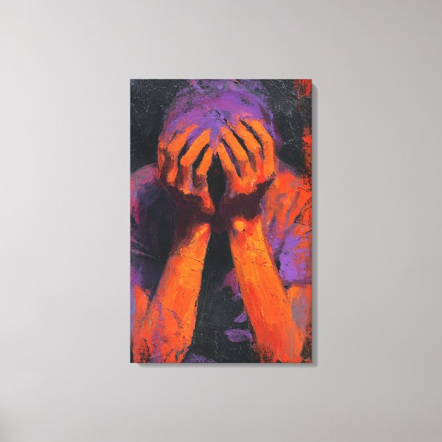 Emotional Expressionist | Orange and Purple Agony  Canvas Print (Front)
