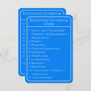 Emotional Guidance Scale Blue Double Sided Card