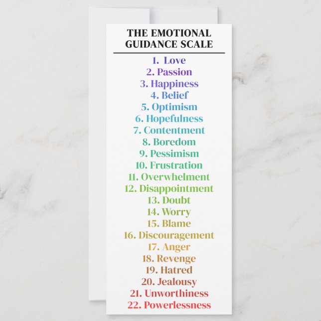 Emotional Guidance Scale Rainbow Large Bookmark (Front)