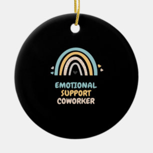 Emotional Help Coworker Classic Viral Meme and Chi Ceramic Ornament