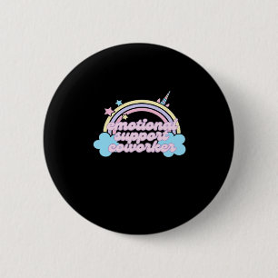 Emotional Help Coworker Pastel Rainbow Oversized 2 Inch Round Button
