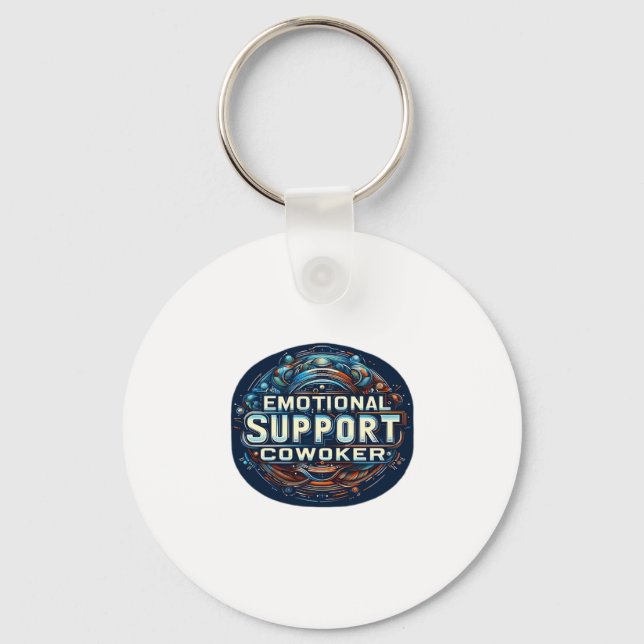 Emotional Help Coworker, Typography Classic Keychain (Front)