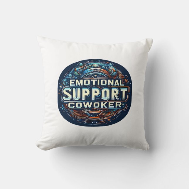 Emotional Help Coworker, Typography Classic Throw Pillow (Front)