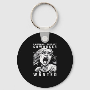 Emotional Help Coworker - Wanted Funny Office Empl Keychain