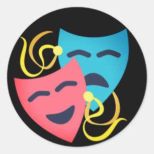 Emotional Masks Classic Round Sticker