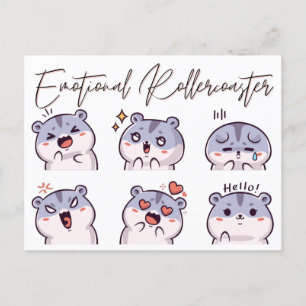 Emotional Rollercoaster Hamsters Postcard