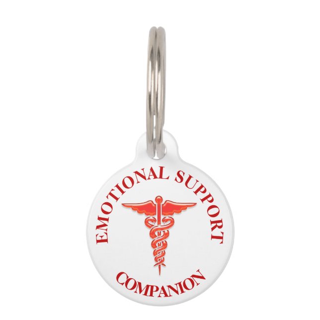 Emotional support animal awareness caduceus pet tag (Front)