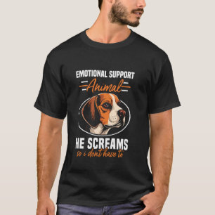 Emotional Support Animal Beagle Dad Dog Lover Beag T-Shirt