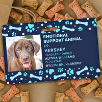 Emotional Support Animal Custom Pet Dog Photo ID