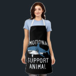 Emotional Support Animal Funny Scary Shark Pun Hum Apron<br><div class="desc">Discover the perfect blend of creativity and functionality with this unique, made-to-order product — designed to match your personal style and make a statement. Whether you're shopping for yourself or searching for a meaningful gift, this custom-designed item is sure to impress. Crafted with high-quality materials and printed with precision, every...</div>