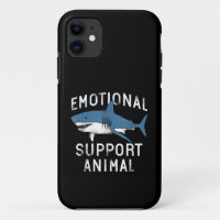 Emotional Support Animal Funny Scary Shark Pun Hum