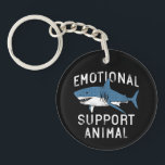 Emotional Support Animal Funny Scary Shark Pun Hum Keychain<br><div class="desc">Discover the perfect blend of creativity and functionality with this unique, made-to-order product — designed to match your personal style and make a statement. Whether you're shopping for yourself or searching for a meaningful gift, this custom-designed item is sure to impress. Crafted with high-quality materials and printed with precision, every...</div>