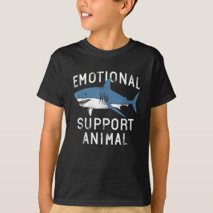 Emotional Support Animal Funny Scary Shark Pun Hum T-Shirt