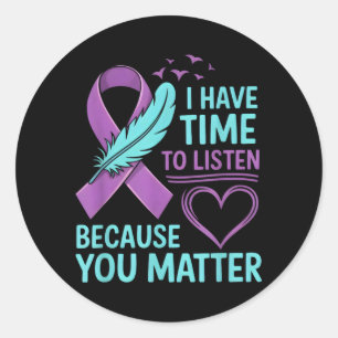 Emotional Support Awareness Classic Round Sticker