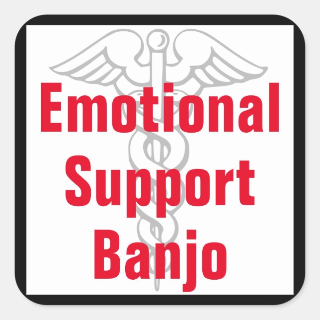 Emotional Support Banjo - Funny Sticker (Front)