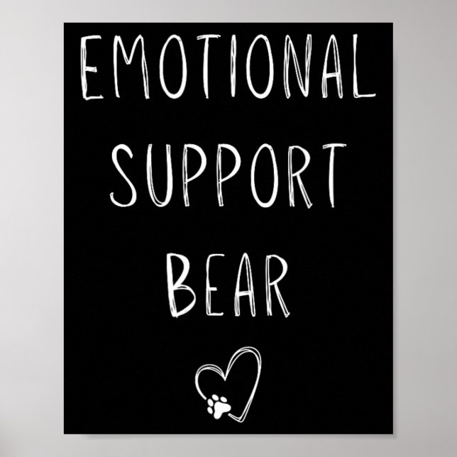 Emotional Support Bear! Heart Paw Print Wrap Hugs  (Front)
