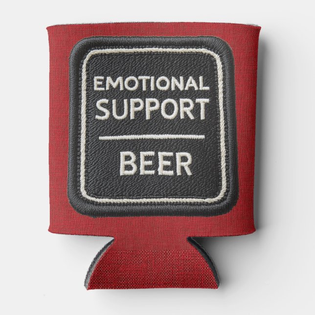 Emotional Support Beer - Beer Can Thermal Sleeve Can Cooler (Front)