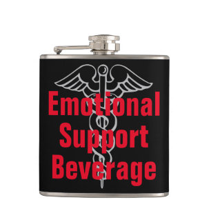Emotional Support Beverage - Funny liquor flask