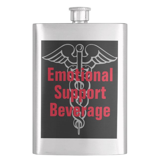 Emotional Support Beverage Funny Liquor Flask (Front)