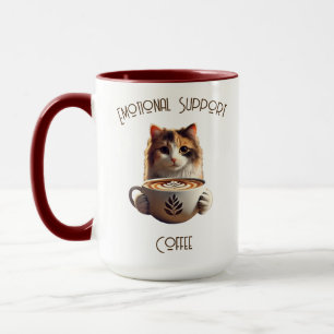 Emotional Support Coffee Cute Kitty Latte Mug