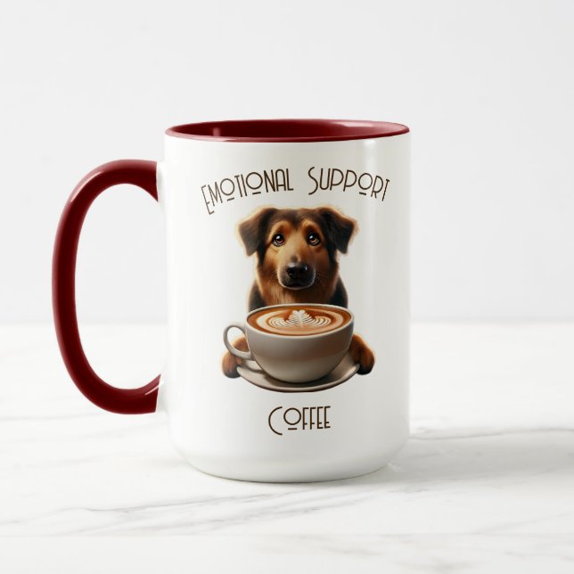 Emotional Support Coffee Cute Mocha Mug (Left)