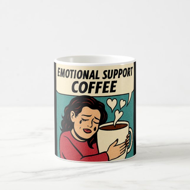 Emotional Support Coffee – Pop Art Comfort Coffee Mug (Center)